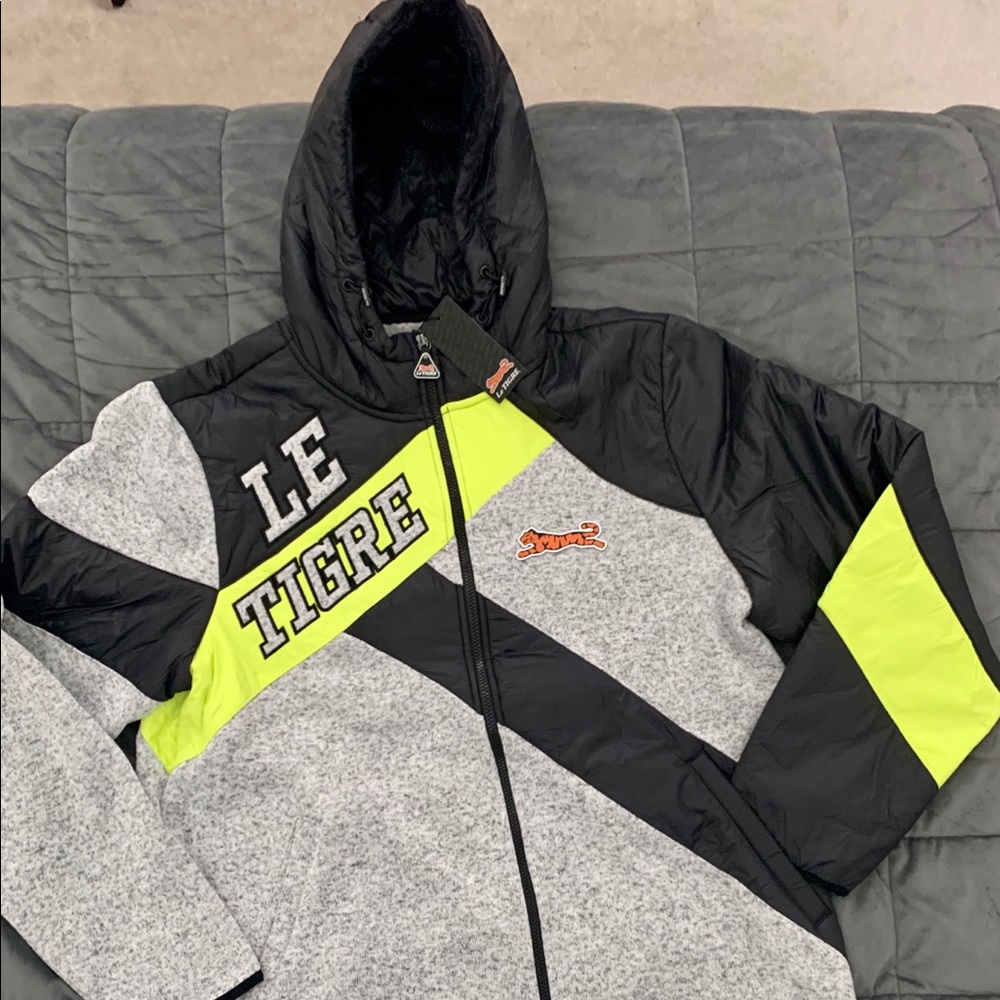 NWT Men’s Le Tigre black/grey zipup hoodie (XXXL)